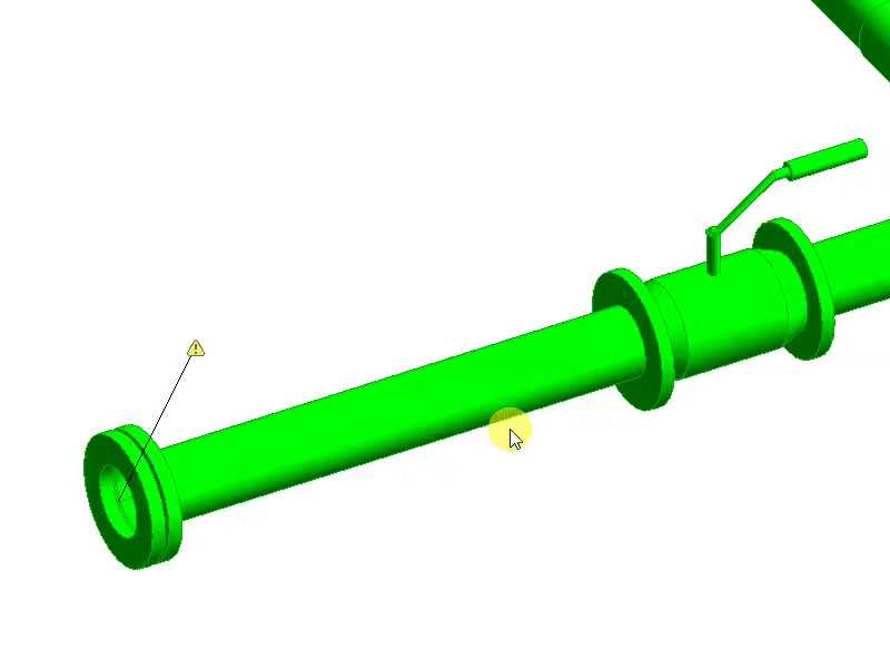 Фланец исчезнет, если не включить его в настройки трассировки трубопровода