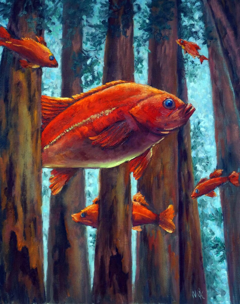 Камышан Ната Сон рыбака 50х40 хм 2021 г #андеграунд22 