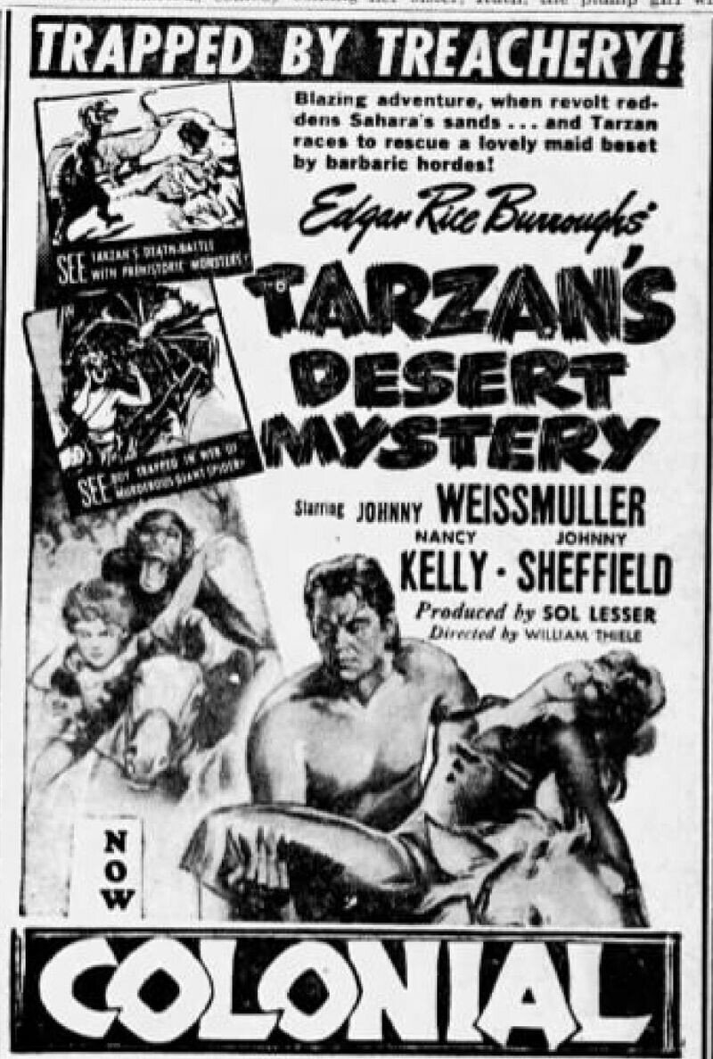 Афиша фильма «Tarzan's Desert Mystery» (1943) / Источник: commons.wikimedia.org, public domain