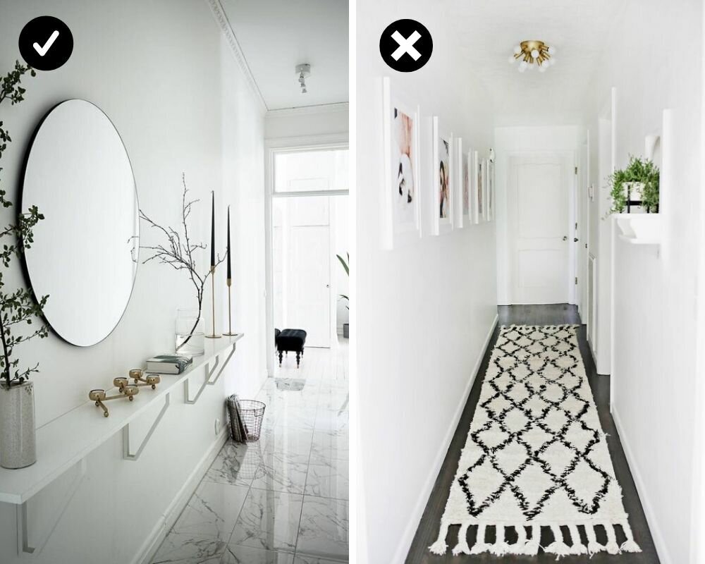 Помещения одной ширины и длины, первое смотрится продуманным и стильным 