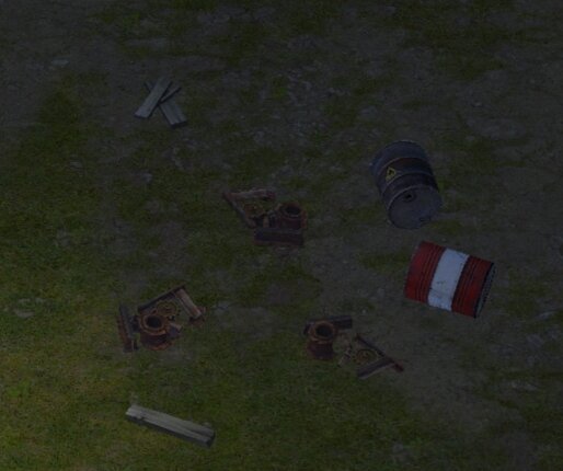 Совет: не спешите рубить деревья, ломать бетон и бочки, возможно, они понадобятся вам в будущем, при планировке вашего Убежища, в качестве природного декора.