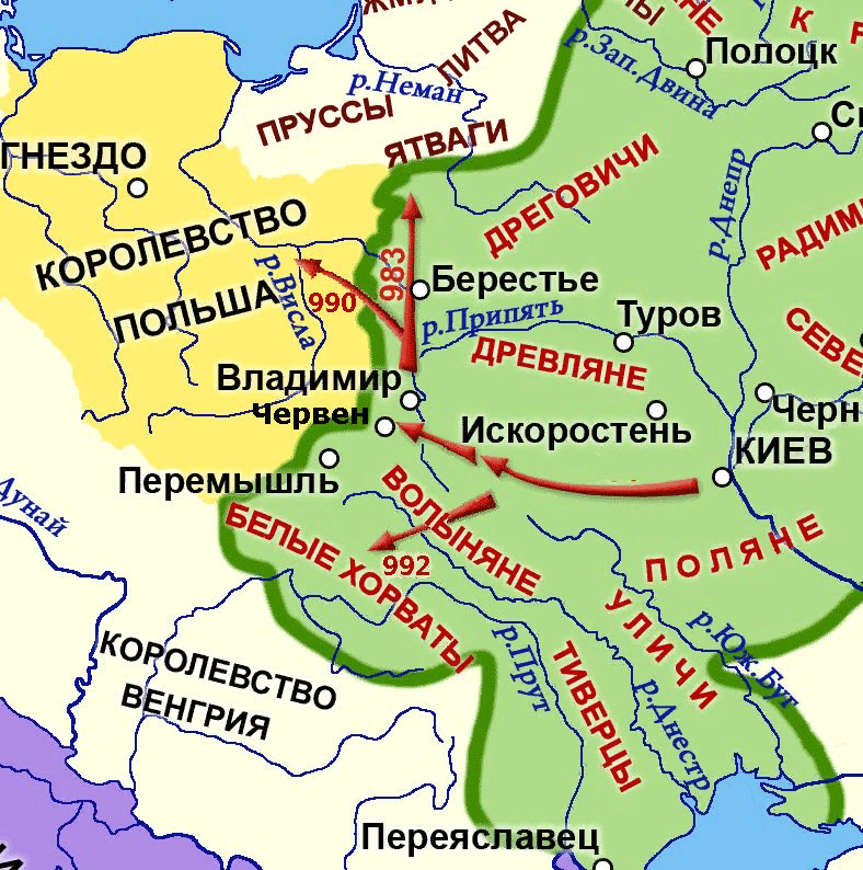 Древляне печенеги. Поход Владимира на Польшу 981. Походы князя Владимира Святославича 981. Червенские походы Владимира. Польский поход Владимира Святославича