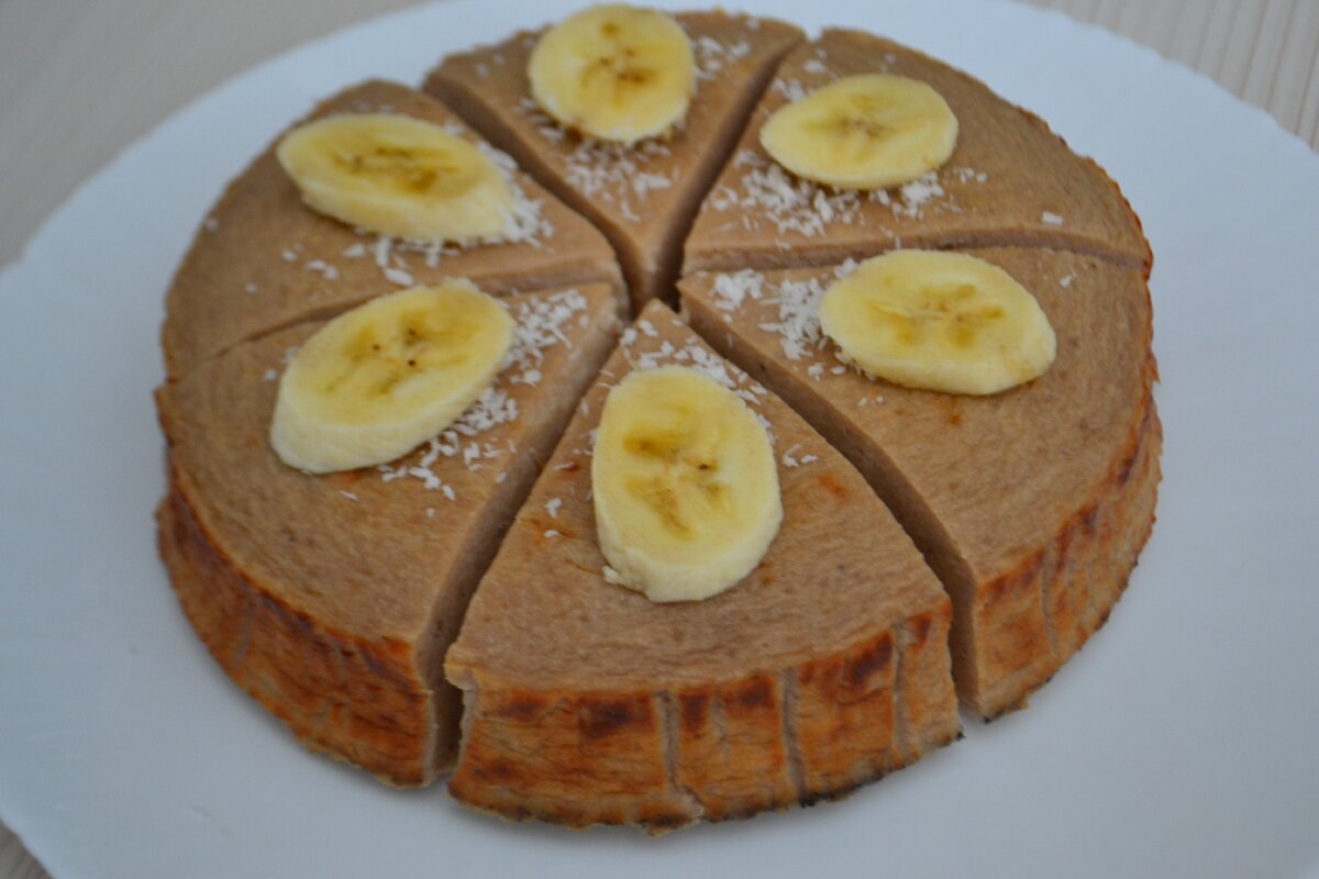 Как приготовить Творожный пирог без сахара и муки с бананом ПП рецепт пошагово