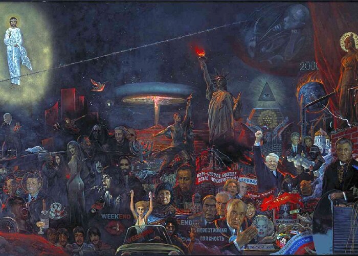 Фрагмент полотна «Мистерия XX века».   И. С. Глазунов. 1999.