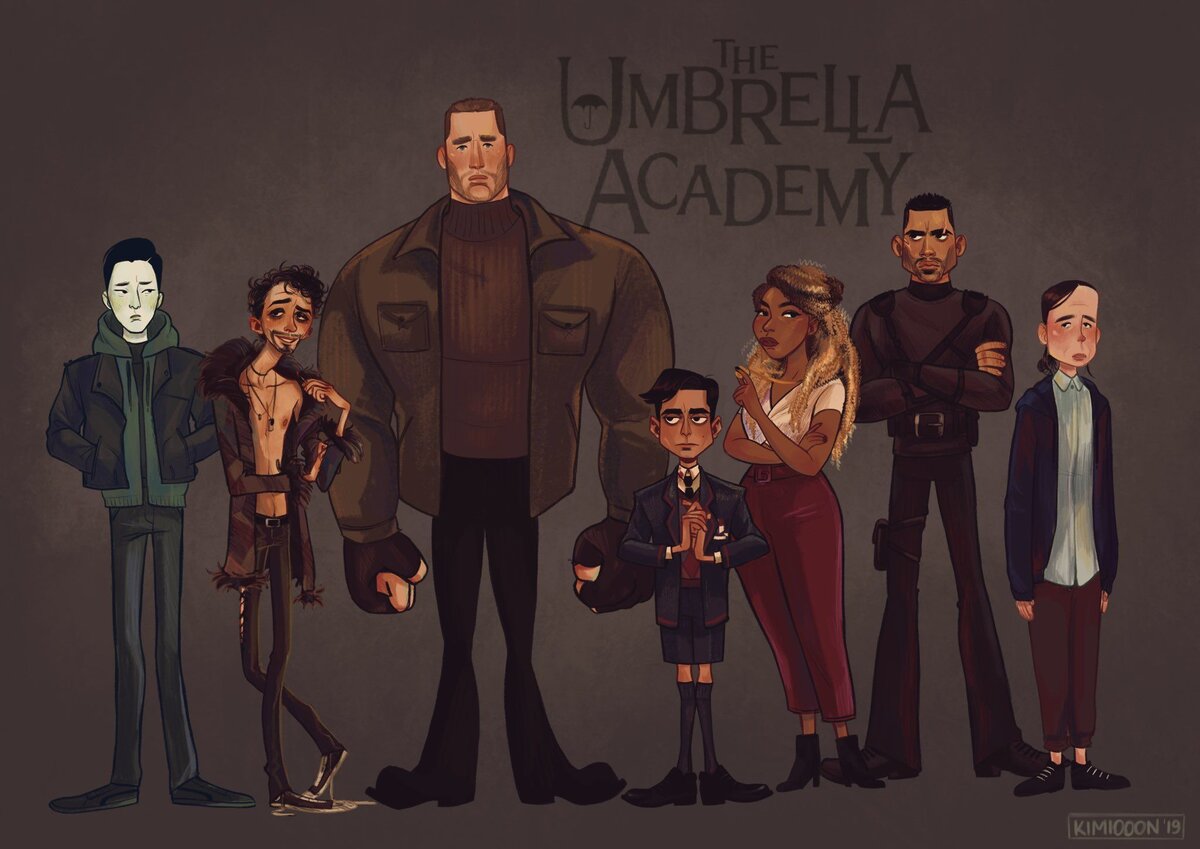 Арты, сделанные по вселенной сериала "Академия Амбрелла"