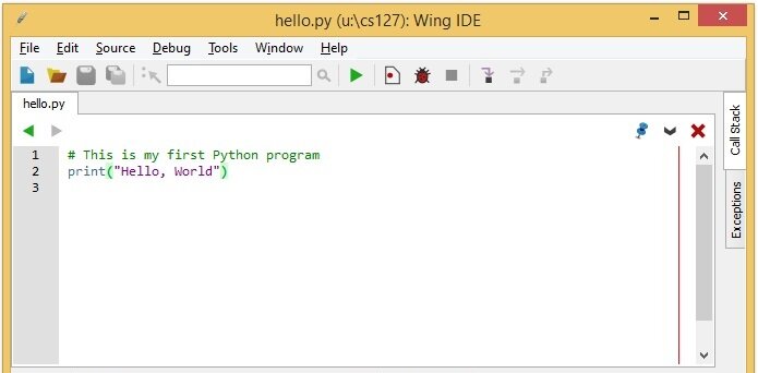 А это — «Hello world» на Python: тот же результат благодаря всего одной строчке 