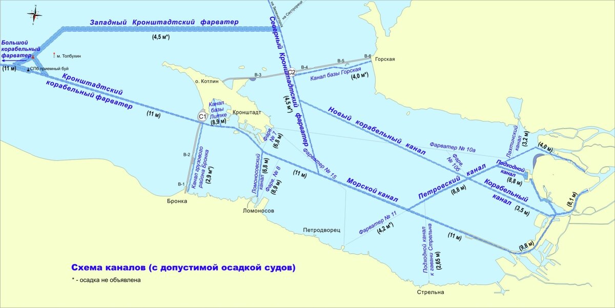 Из петербурга в кронштадт по воде. Фарватеры финского залива на карте. Схема порта большой порт Санкт-Петербург. Глубины Невской губы финского залива. Карта глубин Кронштадт финский залив.