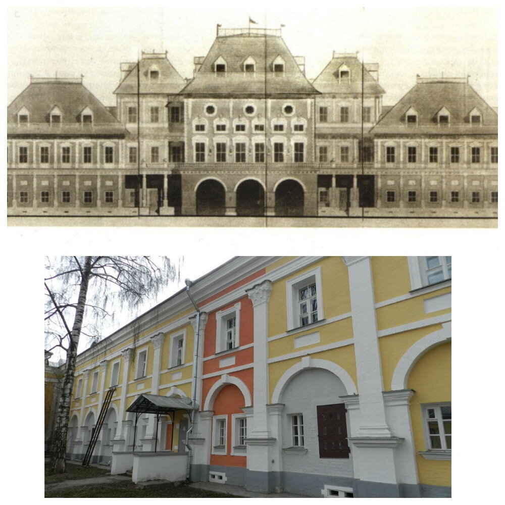 План дворца и его современный вид