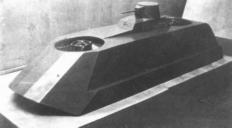 ВНИИ-100 и Челябинским тракторным заводом был разработан ходовой макет боевой машины на воздушной подушке