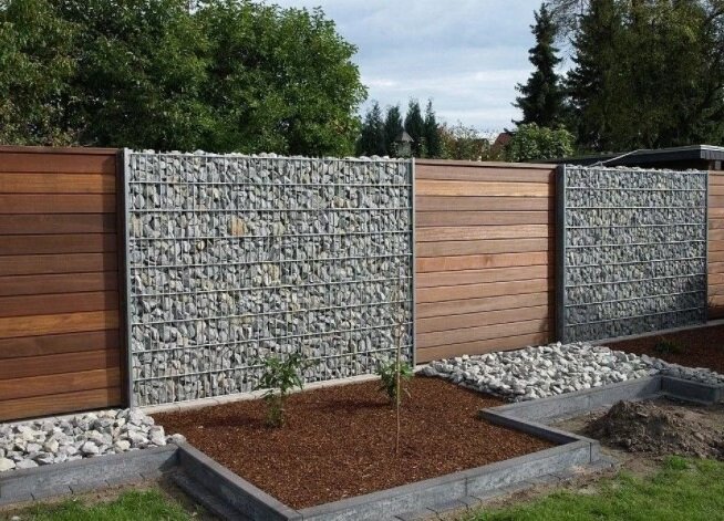 Забор из габионов