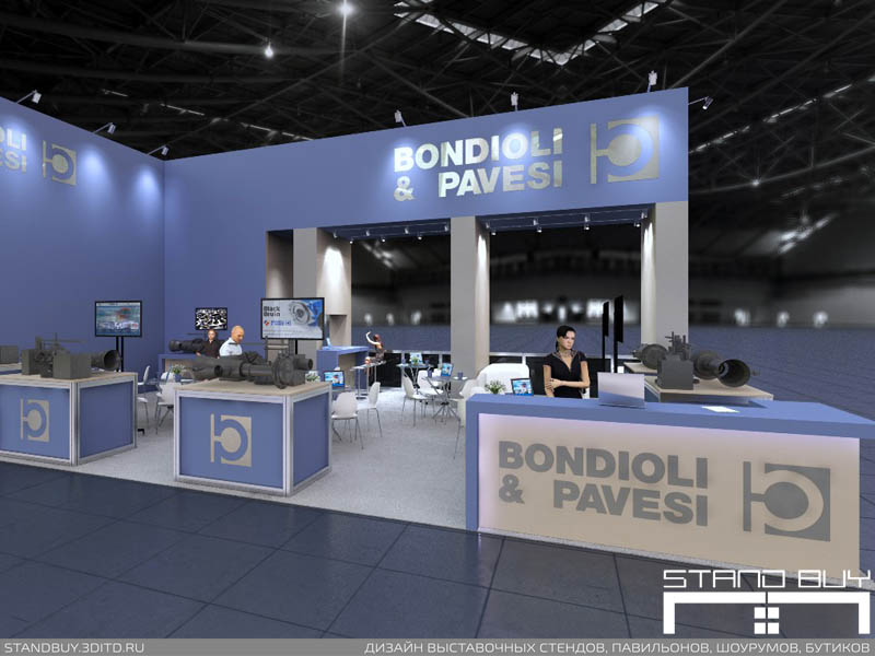 Проект выставочного стенда компании Bondioli&Pavesi. Архитектор - Павел Сапов.