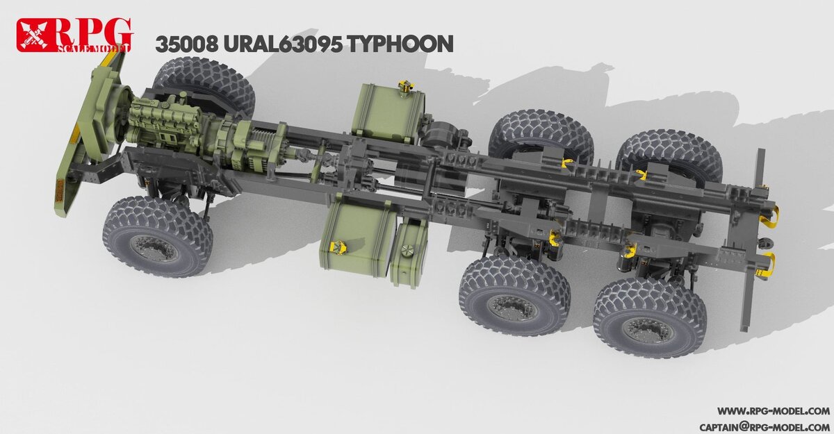 Тайфун Урал 63095 1\35. 35008 Ural63095 Typhoon-u. RPG model 35008 Ural-63095 Typhoon-u. Модель Урал 63095.