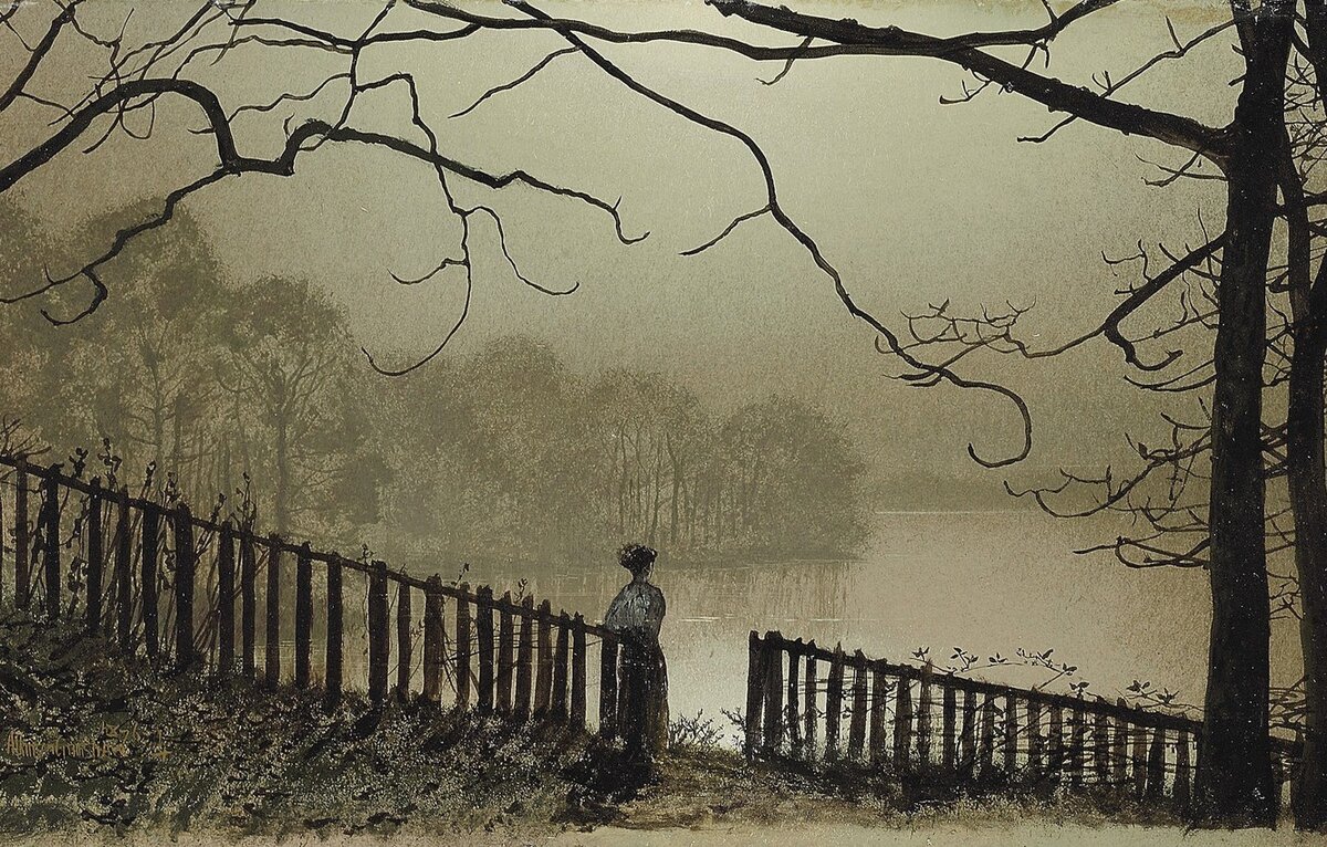  Джон Эткинсон Гримшоу • John Atkinson Grimshaw • Озеро Ватерлоо. Парк Раундхэй. Лидс