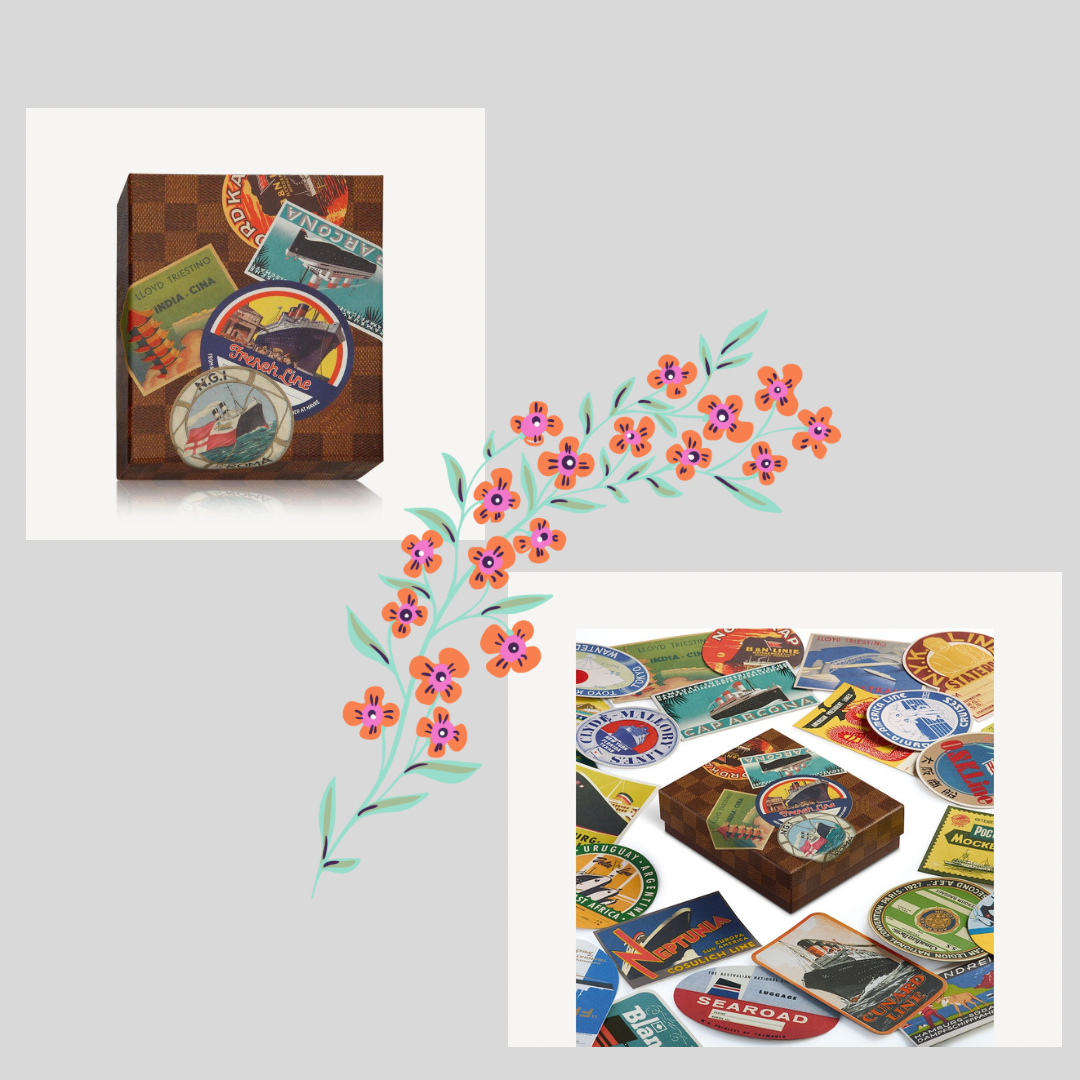 OCEAN LINERS LABELS POSTCARD BOX