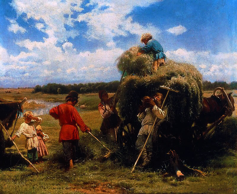 Художник К. Маковский "Сенокос" 1873 год