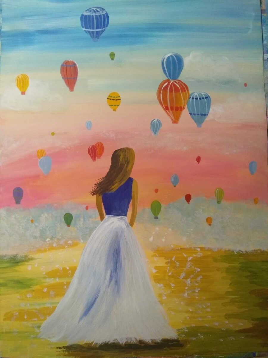 Автор работы: Антонина Богданова. Какие ассоциации вызывает у Вас этот рисунок? Для меня воздушные шары - это задуманные желания. 