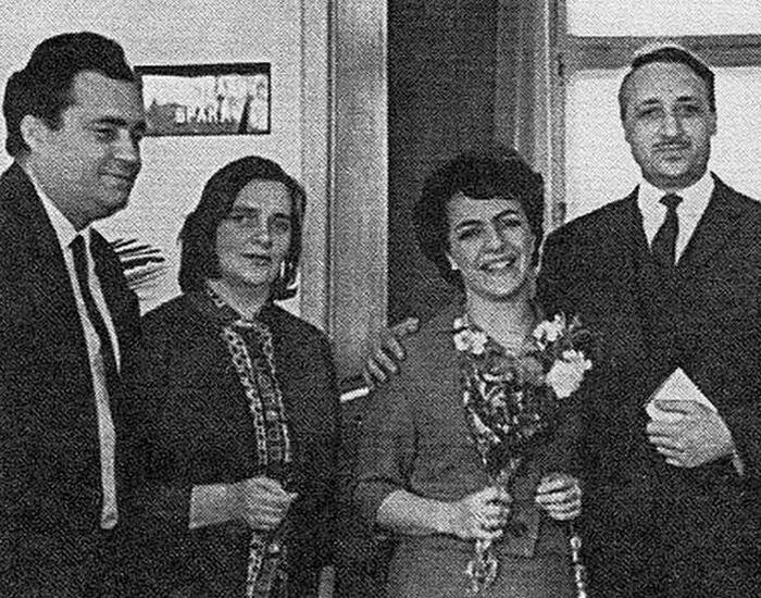 Эльдар Рязанов с первой женой, Зоей Фоминой и четой Катанян