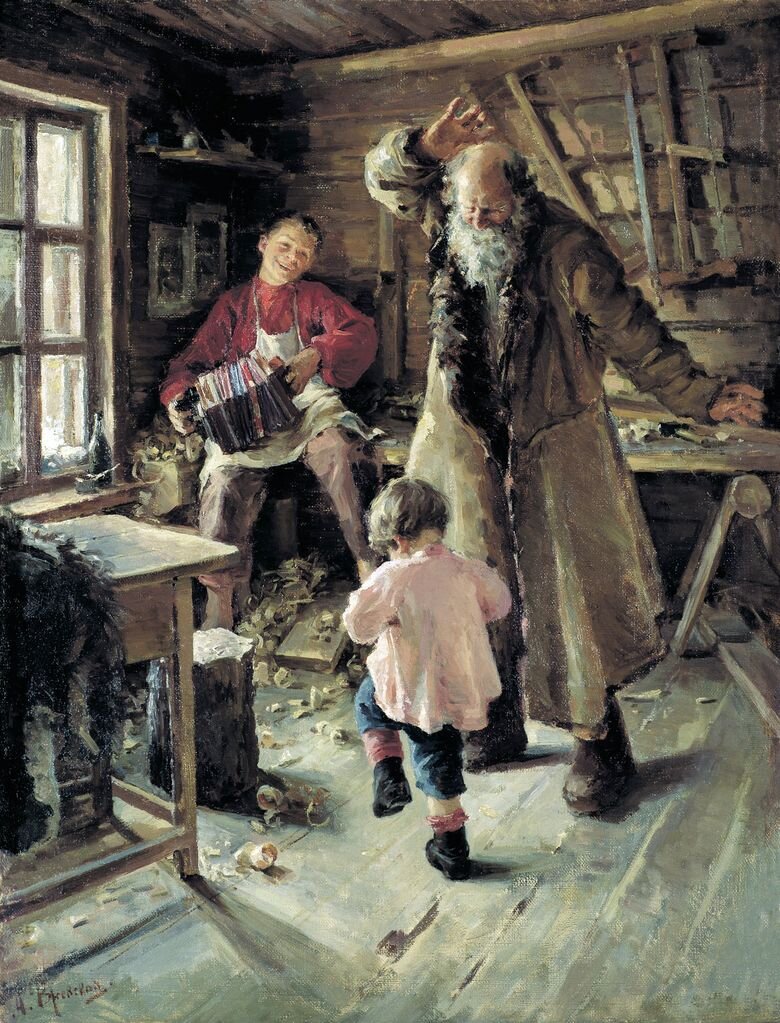 Антонина Ржевская. Весёлая минутка. 1897. Третьяковская галерея