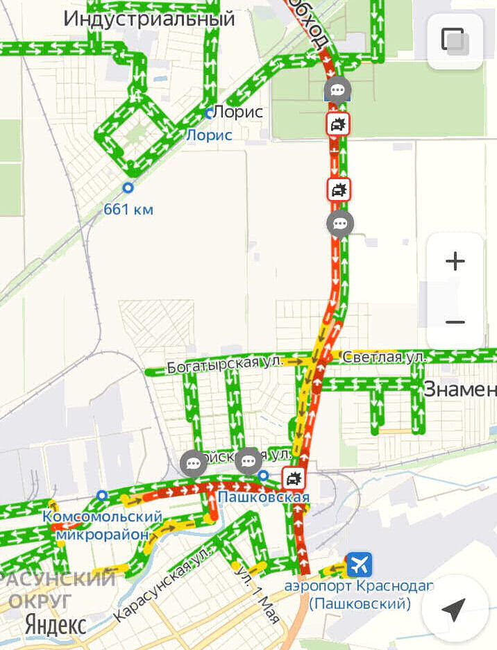 Карта краснодара пробки онлайн сейчас