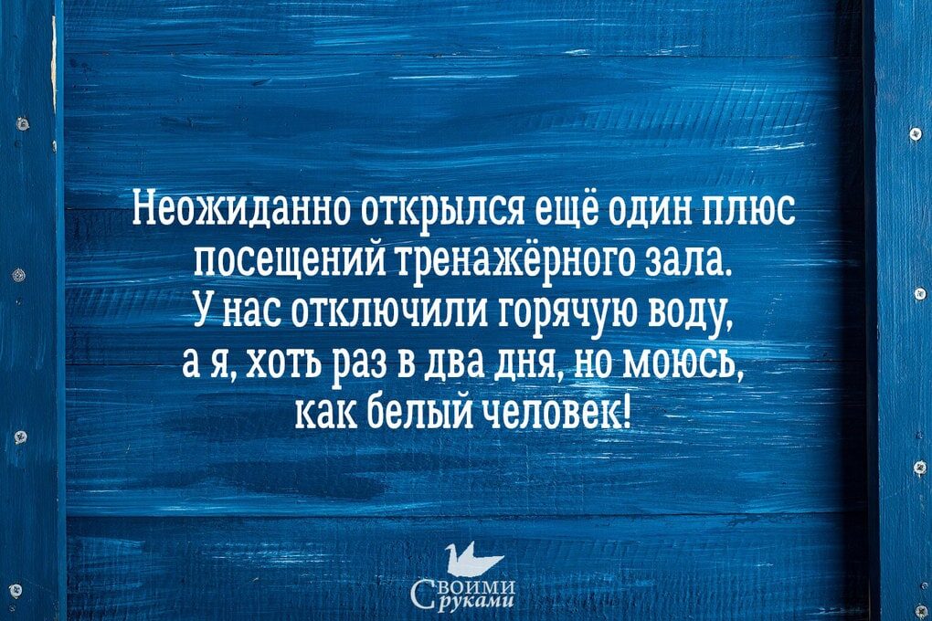 Польза от спортзала в том, что можно покупаться 