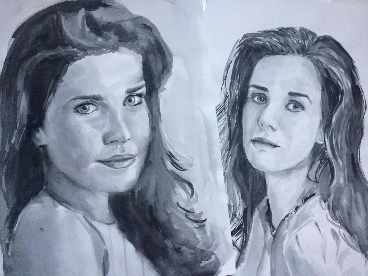 Нарисованные мной портреты Наталии Орейро