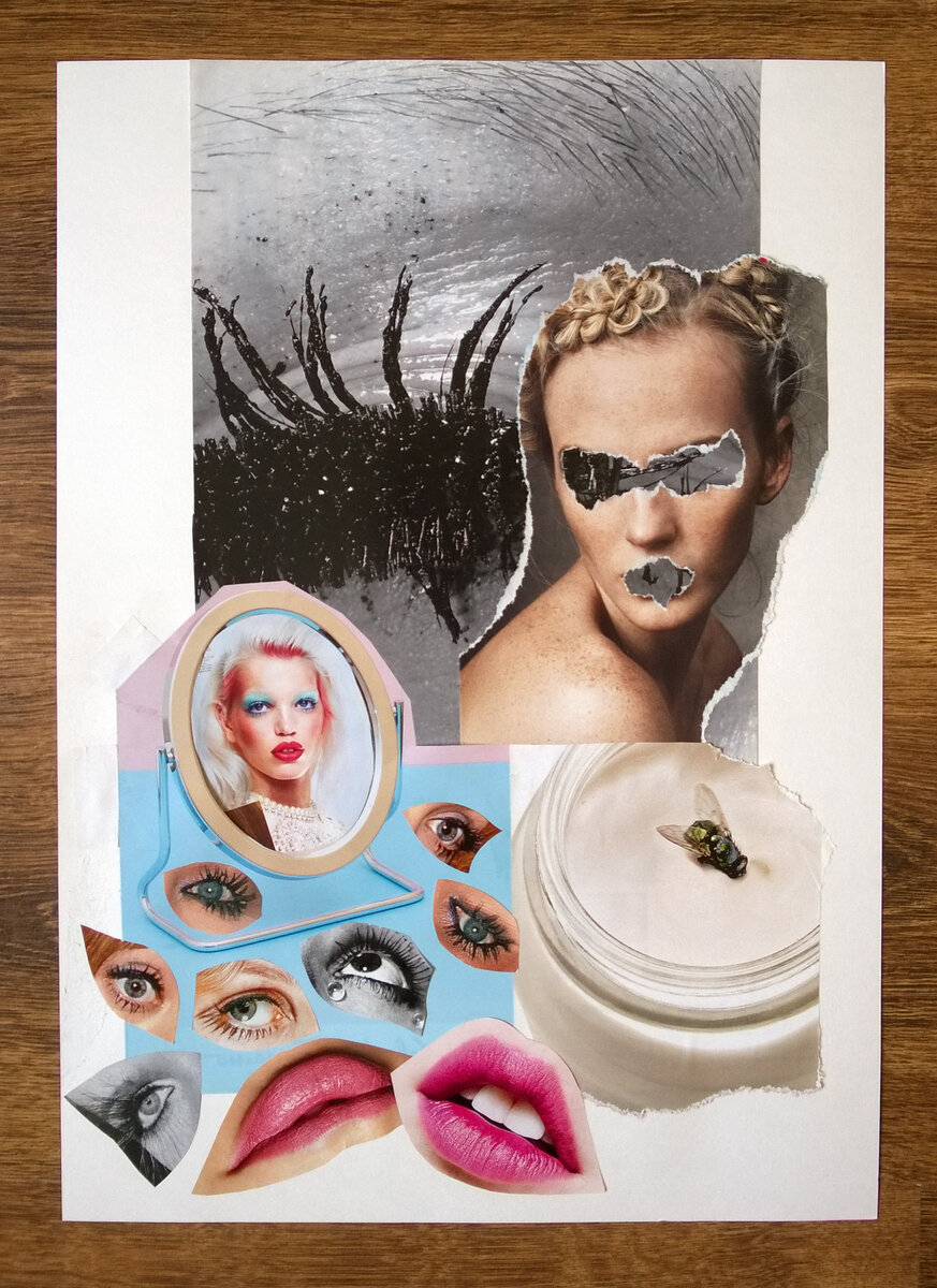 Коллаж "Ищу себя" из серии "Тень феминности". 