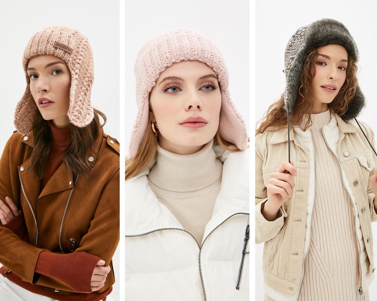 Головной убор знакомый всем с детства — классическая шапка-ушанка. Носить ее можно с одеждой любого стиля 