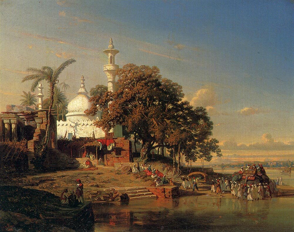 Огюст Борже (1808-1877, Франция) – Индийская мечеть у реки Хугли, около Калькутты