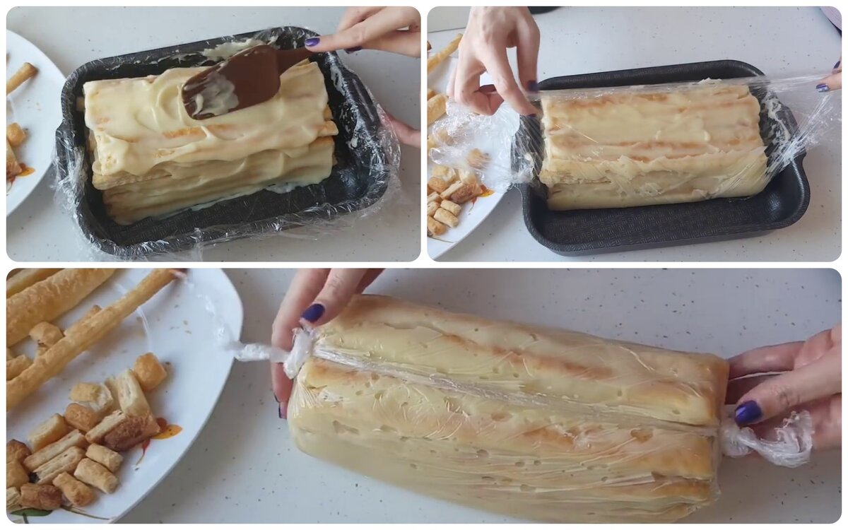 Пошаговый рецепт торта «Наполеон» из готового слоеного теста