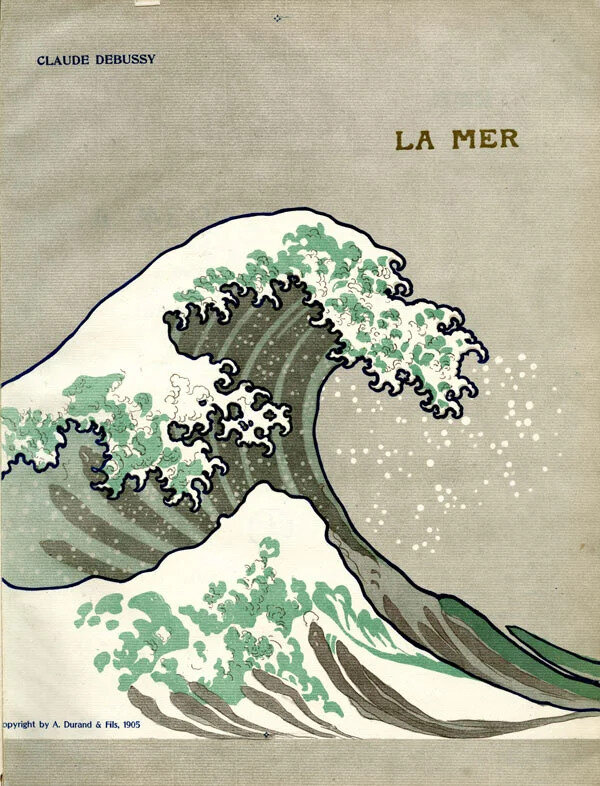 Первая обложка «Моря» Дебюсси: ее тоже украшает «Большая волна», 1905 год