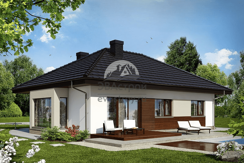 Проект одноэтажного дома 14 на 9 с террасой - 103-15