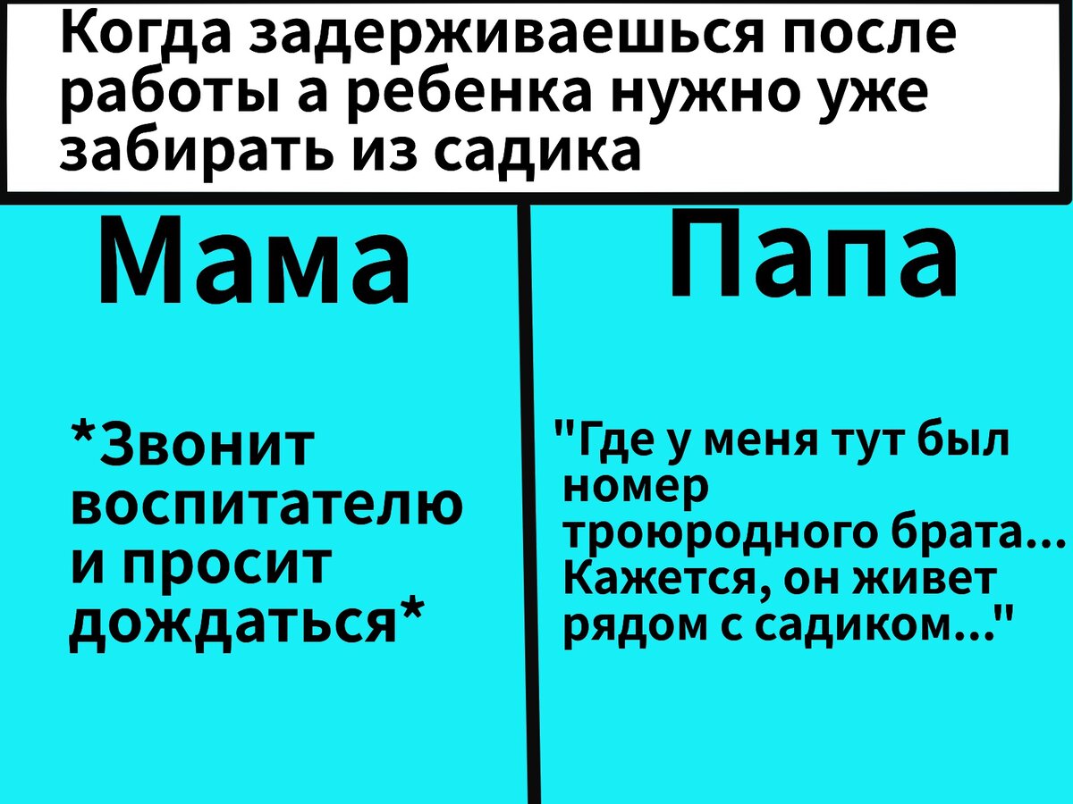 Как мамы и как папы относятся к нестандартным ситуациям - 9 забавных  сравнений | Адекватное родительство | Дзен