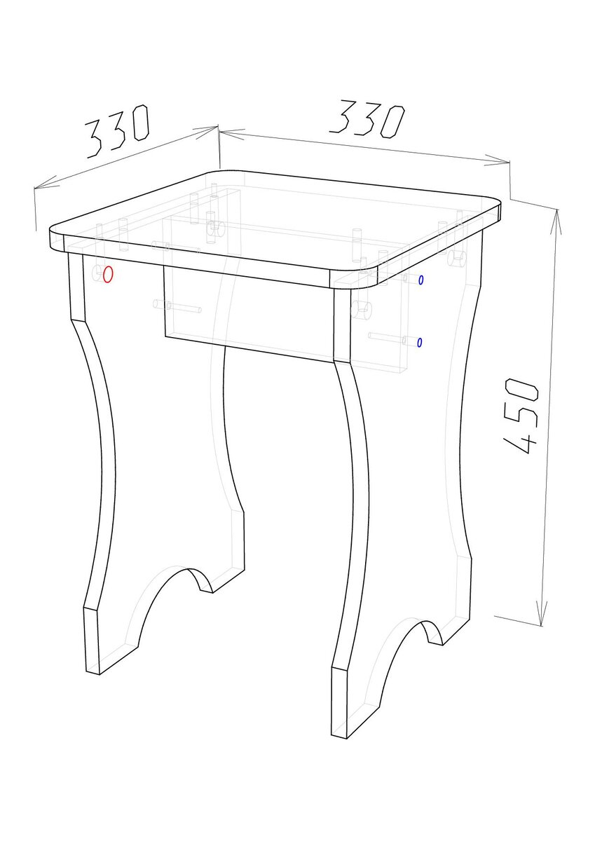 чертежи и размеры табуреток