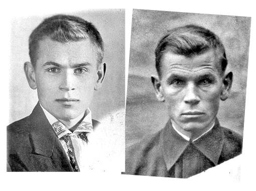 Евгений Кобытев незадолго до войны и сразу после пребывания в концлагере