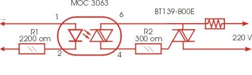 Мос3063 схема включения