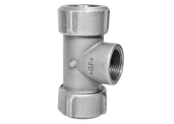 Тройник 90° переходной GF чугун оцинк./NBR, - резьба Rp