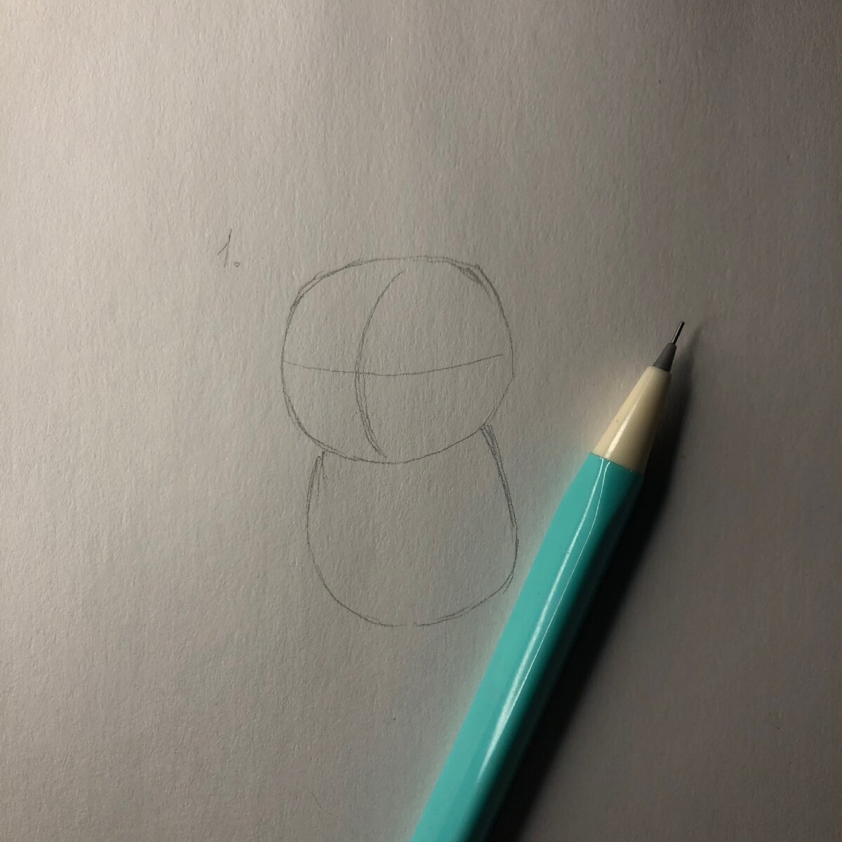  Шаг 1.
Нарисуйте 2 окружности разного диаметра.