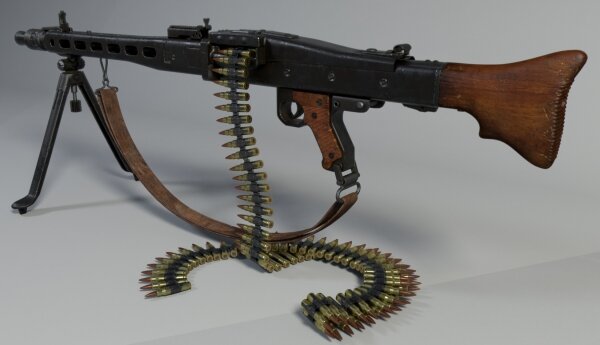 Схема работы автоматики немецкого пулемета MG-42