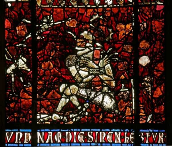 Витраж в Страсбургского собора, Адское пламя