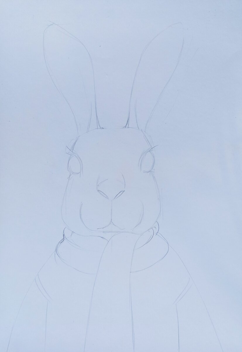 Дорисовываем одежду, дополнительные линии убираем ластиком.