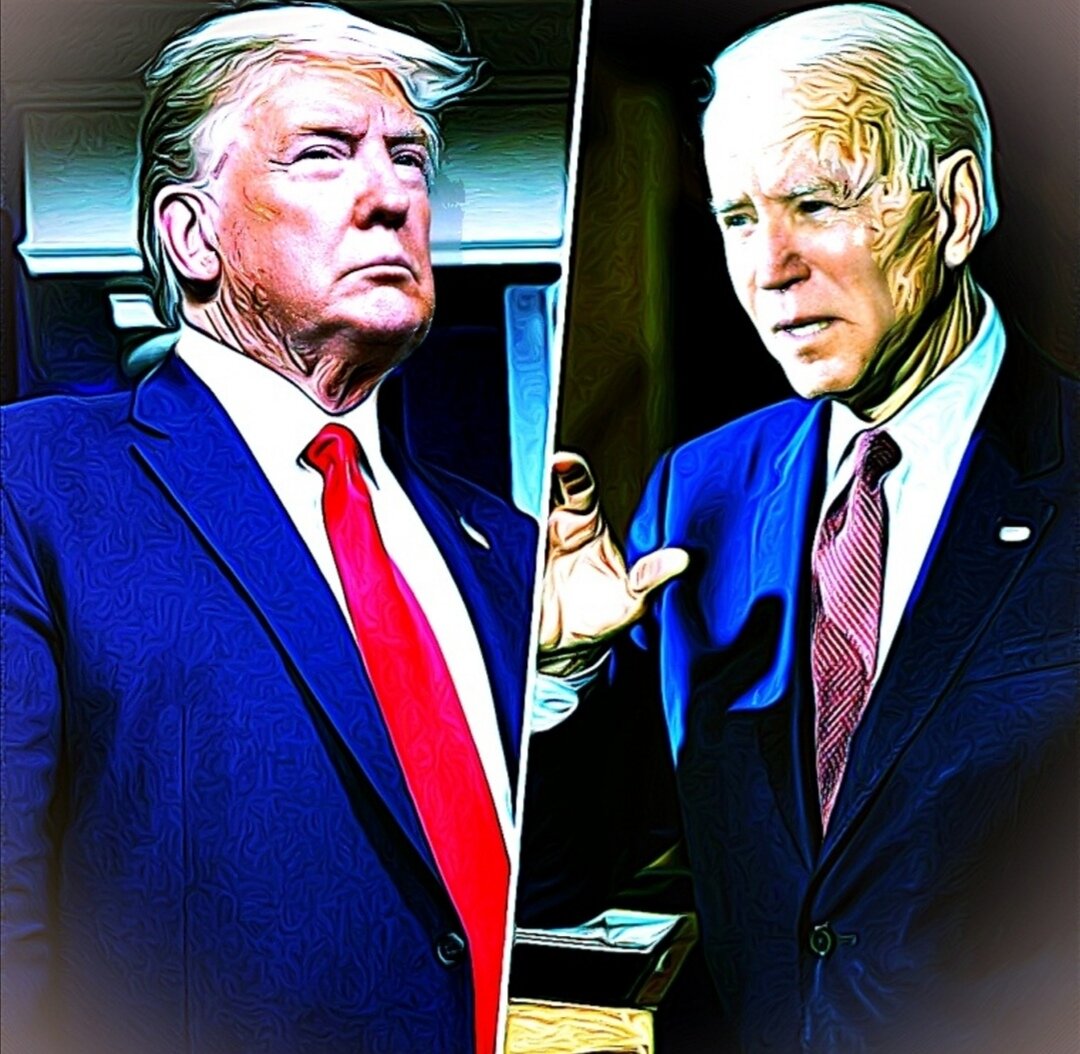 Рисунок Дональда Трампа и Джо Байдена