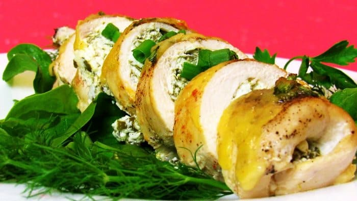 Куриный рулет с сыром и укропом