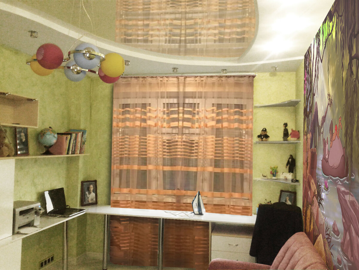 добавили шторы за 1399 руб. catstil на "Беру" и фотообои  Komar из детской коллекции 