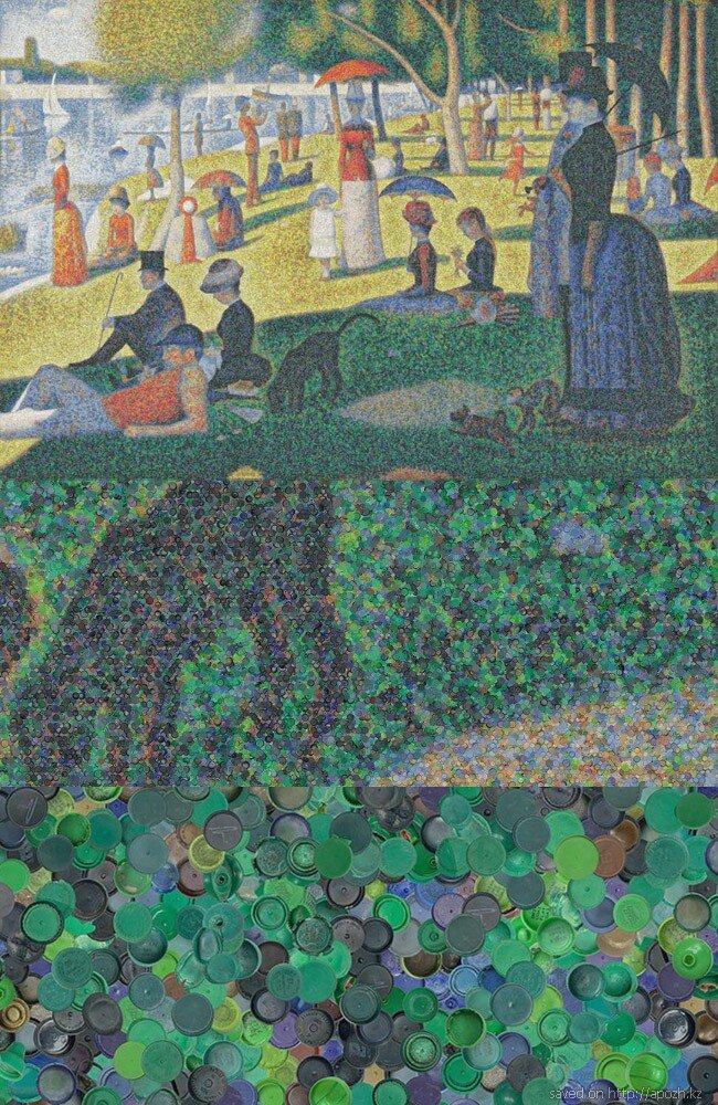 Картина из крышек