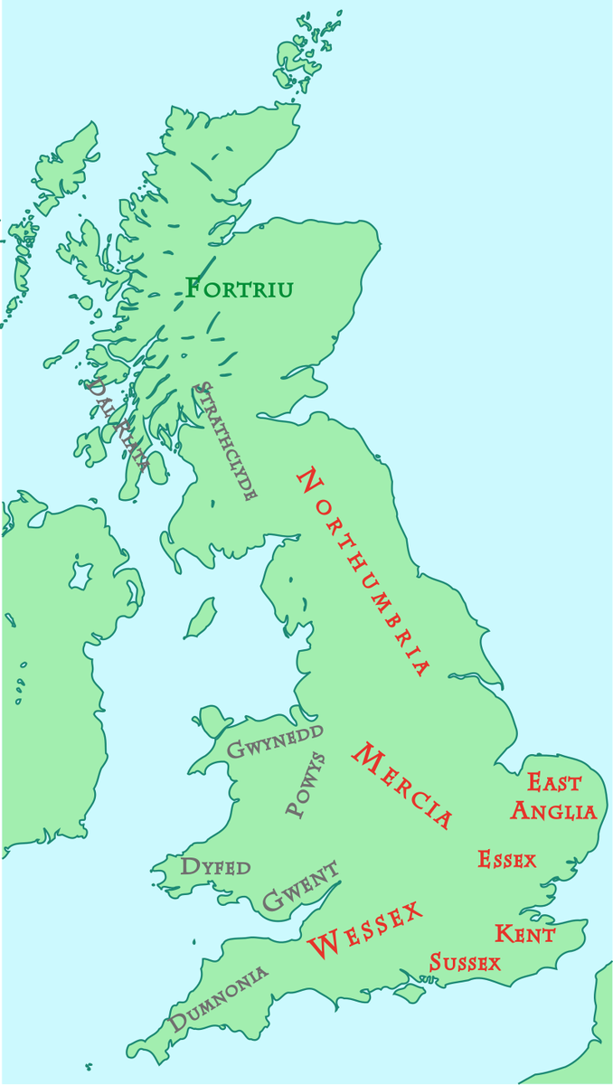 Английские королевства VIII века