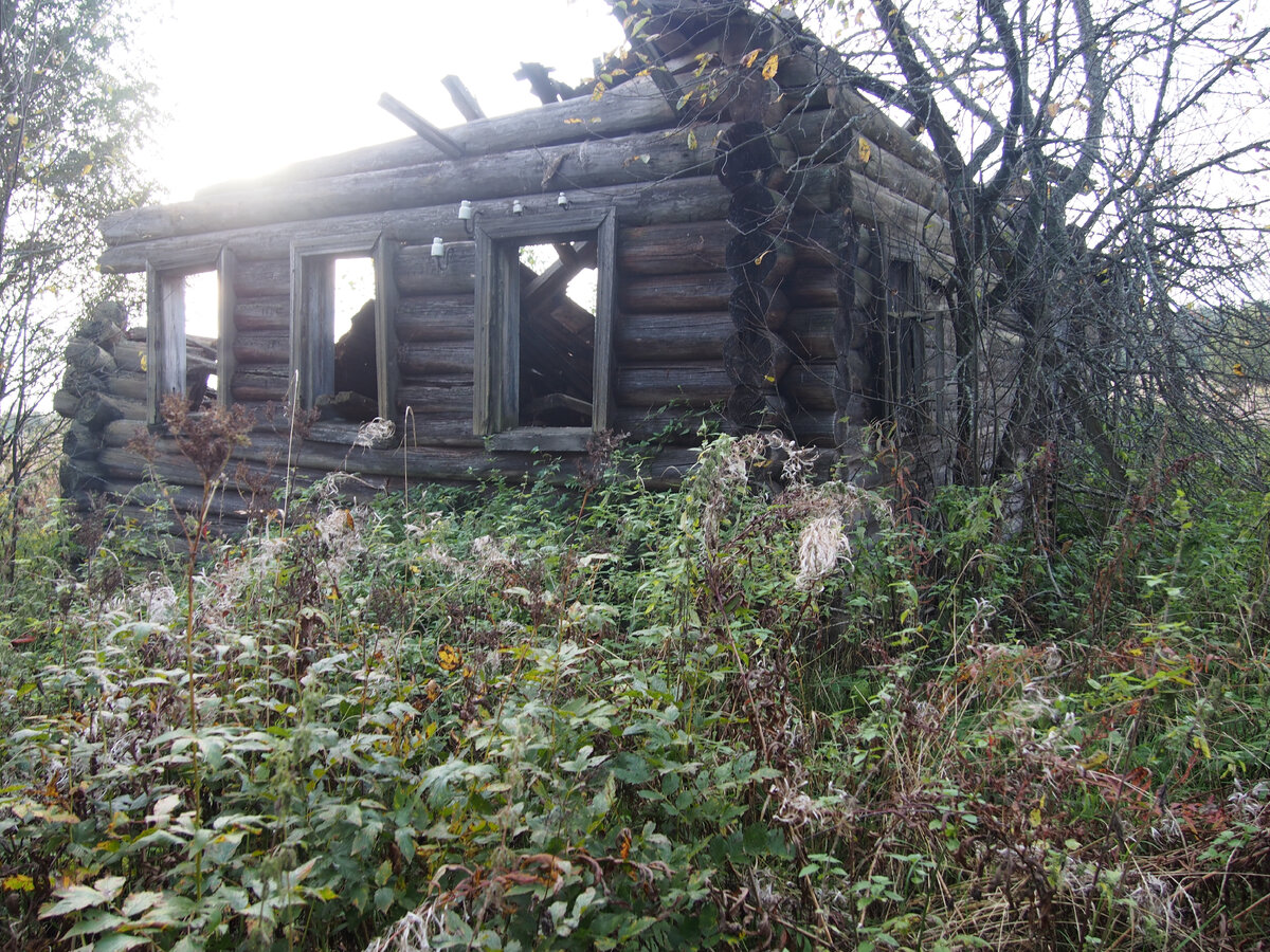 Вместо наличников доски... Да... Видно небогатая семья владела домом.