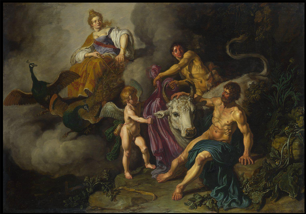 Питер Ластман. Юнона обнаруживает Юпитера с Ио, 1618