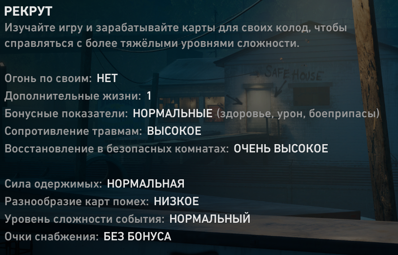 Самая простая сложность с которой вы начинаете знакомство с игрой.