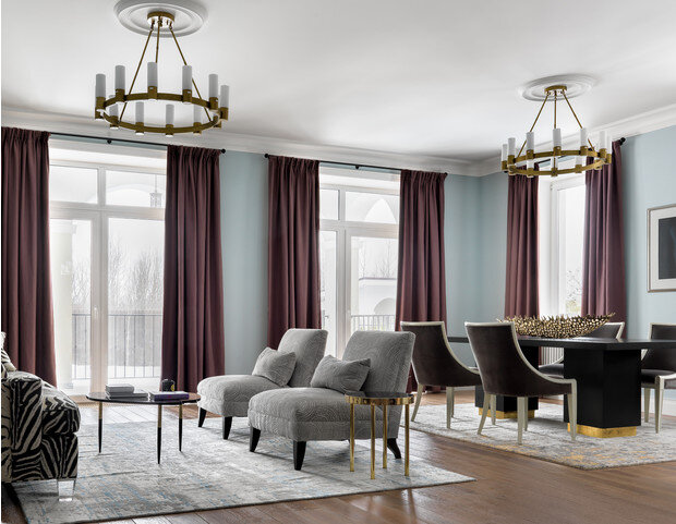 Гостиная, совмещенная со столовой.