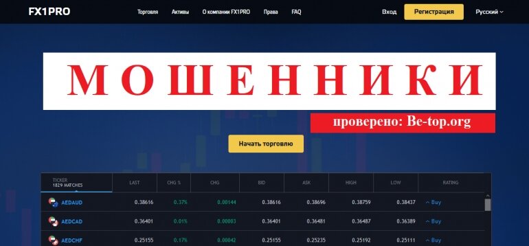 Брокеры Fx1Pro МОШЕННИК отзывы и вывод денег

